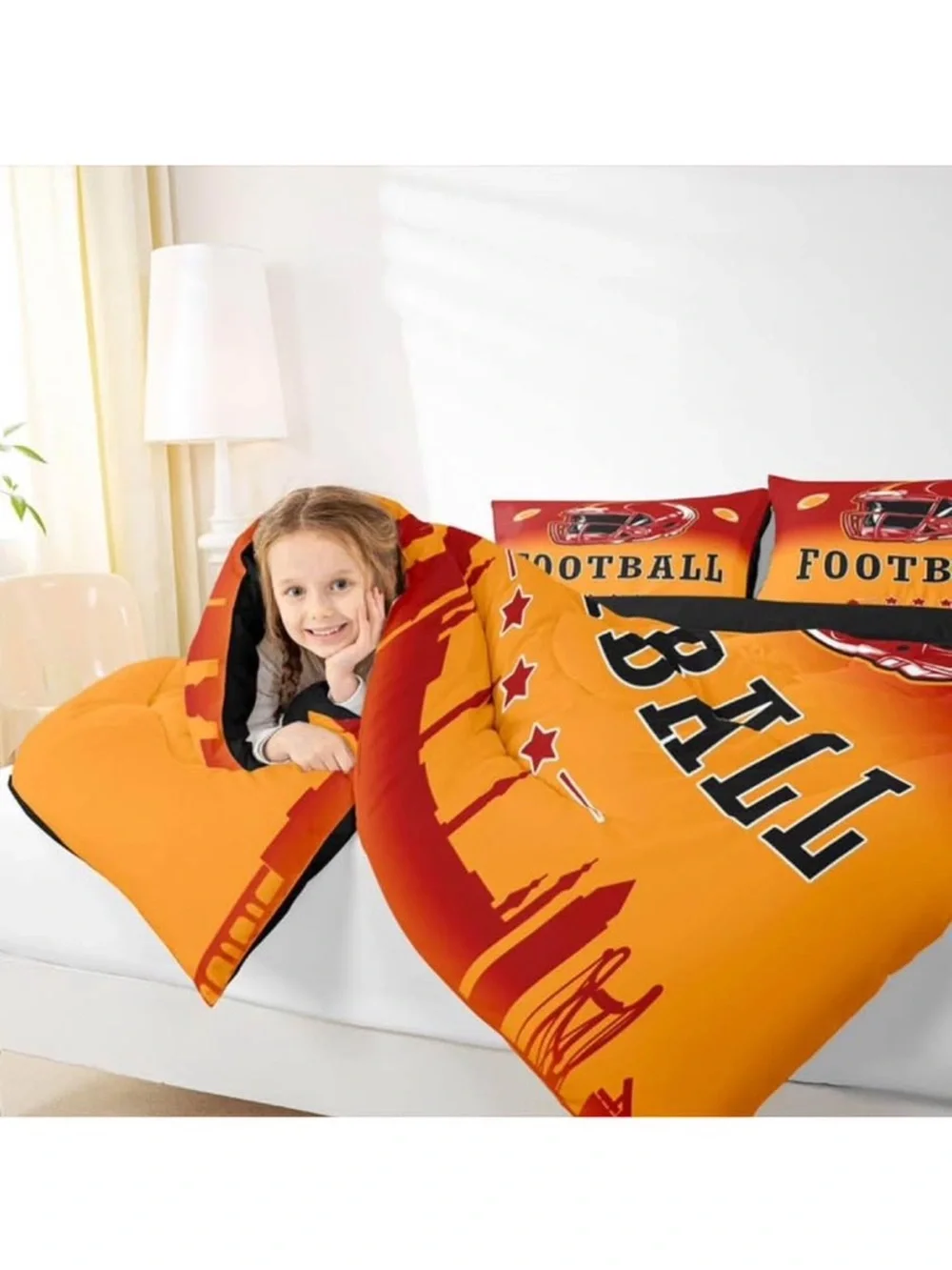 Football Helmet Comforter Set twin size new